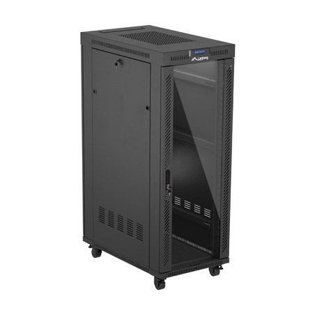 Lanberg rack cabinet 19 free-standing 32u 600x1000 flat pack glass door lcd black