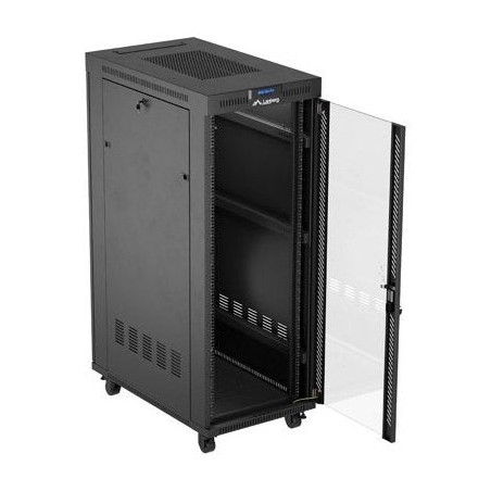 Lanberg rack cabinet 19 free-standing 32u 600x1000 flat pack glass door lcd black