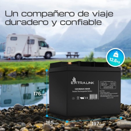 Extralink akumulator battery accumulator 12v 40ah - batterie - 40.000 mah sealed lead acid (vrla) 13.5 v 12 ah
