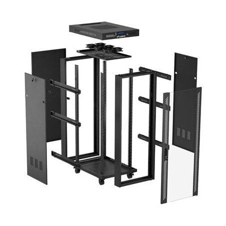 Lanberg rack cabinet 19 free-standing 32u 600x1000 flat pack glass door lcd black