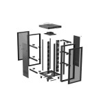 Lanberg rack cabinet 19 free-standing 47u 800x800 flat pack mesh door lcd black