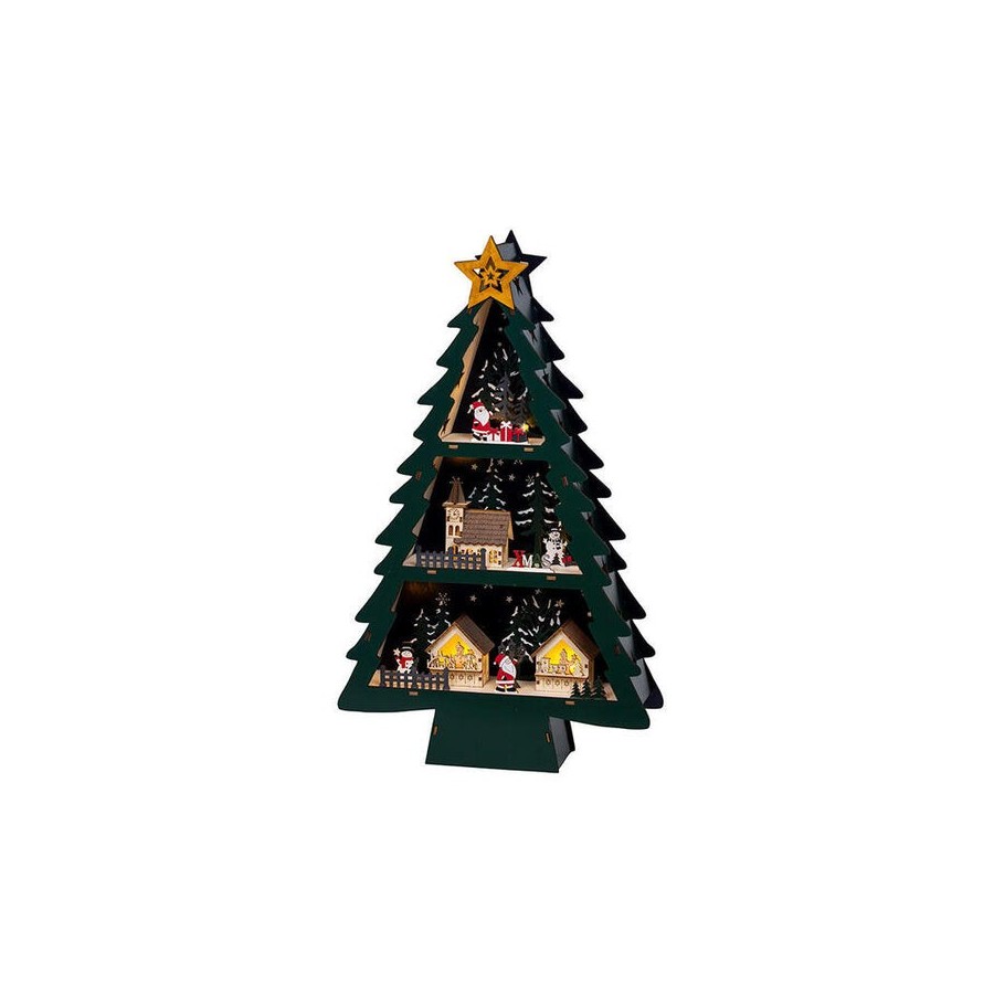 Escena navideña en árbol con led 33 x 9 x 55 cm