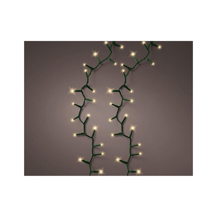 Guirnalda led compact multifunción 500 leds oro suave con cable verde exterior 11 m