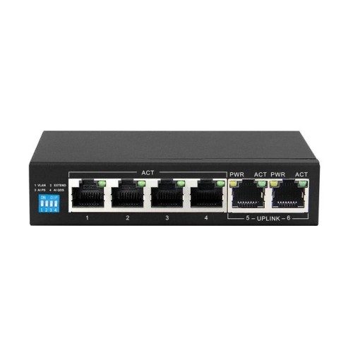 Extralink krios 4-port gbe unmanaged 802.3af/at 150w poe switch + 1xrj45 up-link