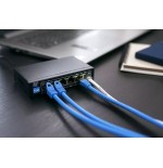 Extralink krios 4-port gbe unmanaged 802.3af/at 150w poe switch + 1xrj45 up-link