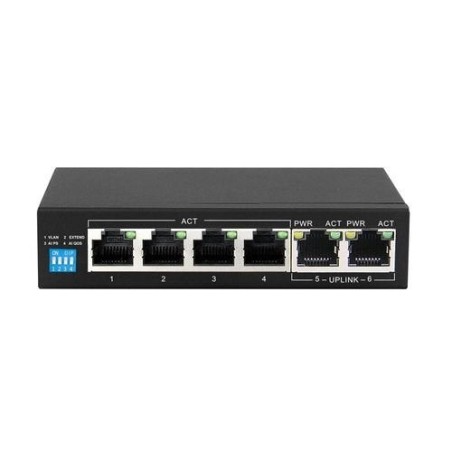Extralink krios 4-port gbe unmanaged 802.3af/at 150w poe switch + 1xrj45 up-link
