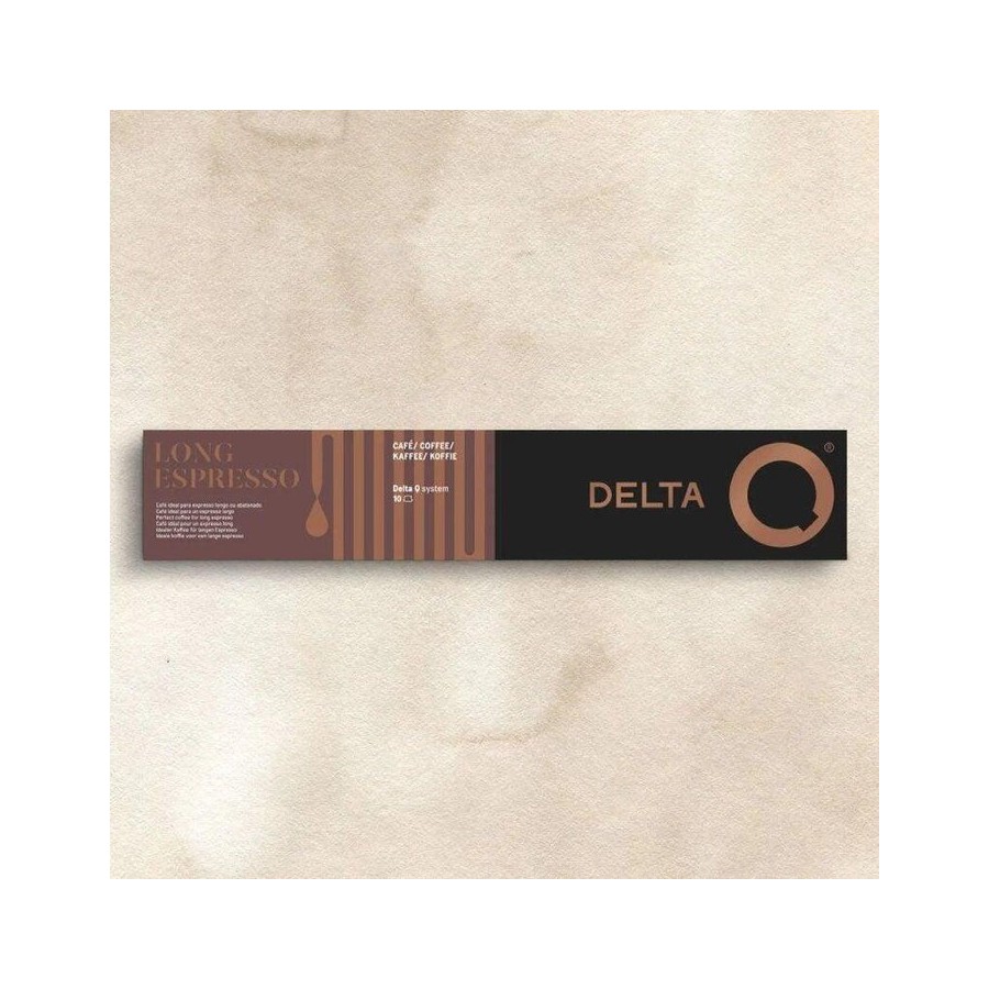 Cápsula delta delta q-long espresso para cafeteras delta caja de 10