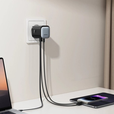 Cargador joyroom usb-c con cable retráctil integrado