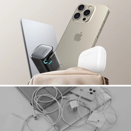Cargador joyroom usb-c con cable retráctil integrado