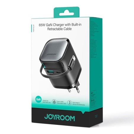 Cargador joyroom usb-c con cable retráctil integrado