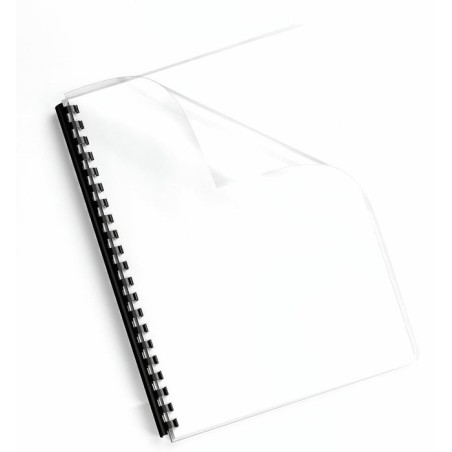 Pack de 100 portadas de pvc transparente fellowes 5376102 tamaño a4 200 micras color transparente