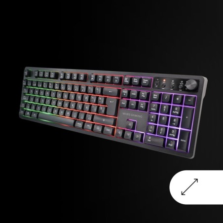 Pack gaming mars gaming mcpwx teclado inalámbrico + ratón inalámbrico + alfombrilla