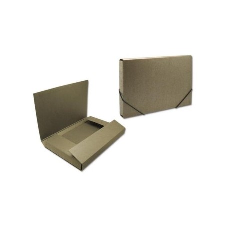 Bismark carpeta para proyectos - medidas 350x230x50mm - fabricada en carton - cierre con gomas - marron
