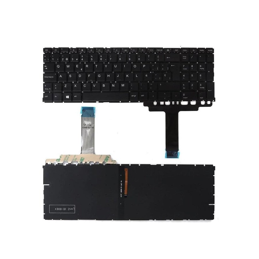 Teclado retroiluminado para portátil hp probook 450 g8 455 g8 455r g8 650 g8 negro