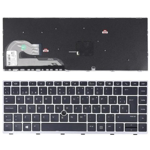 Teclado para portátil hp elitebook 840 g5 846 g5 840 g6 plata