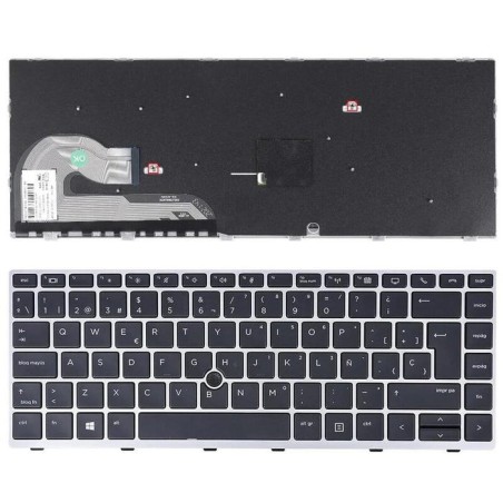 Teclado para portátil hp elitebook 840 g5 846 g5 840 g6 plata