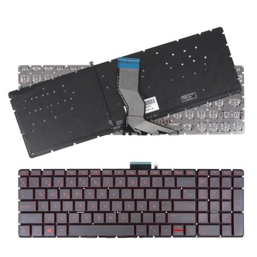 Teclado retroiluminado para portátil hp 15 ax000na 15 ax016tx 15 ax030tx negro