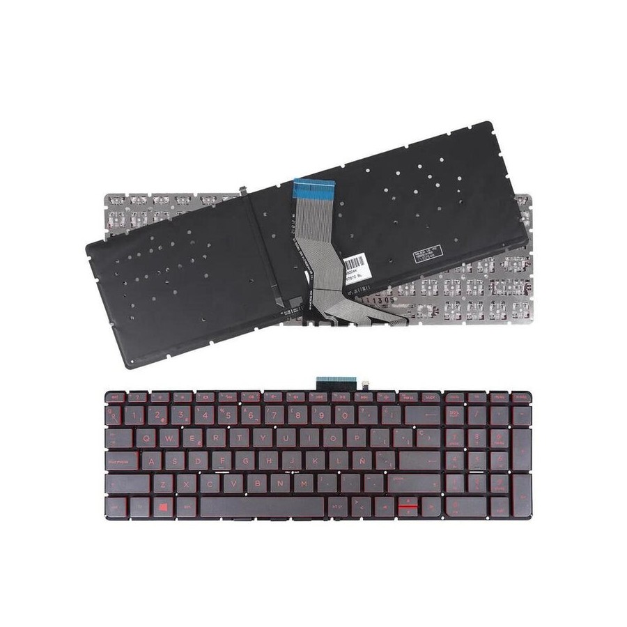Teclado retroiluminado para portátil hp 15 ax000na 15 ax016tx 15 ax030tx negro