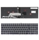 Teclado retroiluminado para portátil hp probook 450 g5 455 g5 470 g5 plata