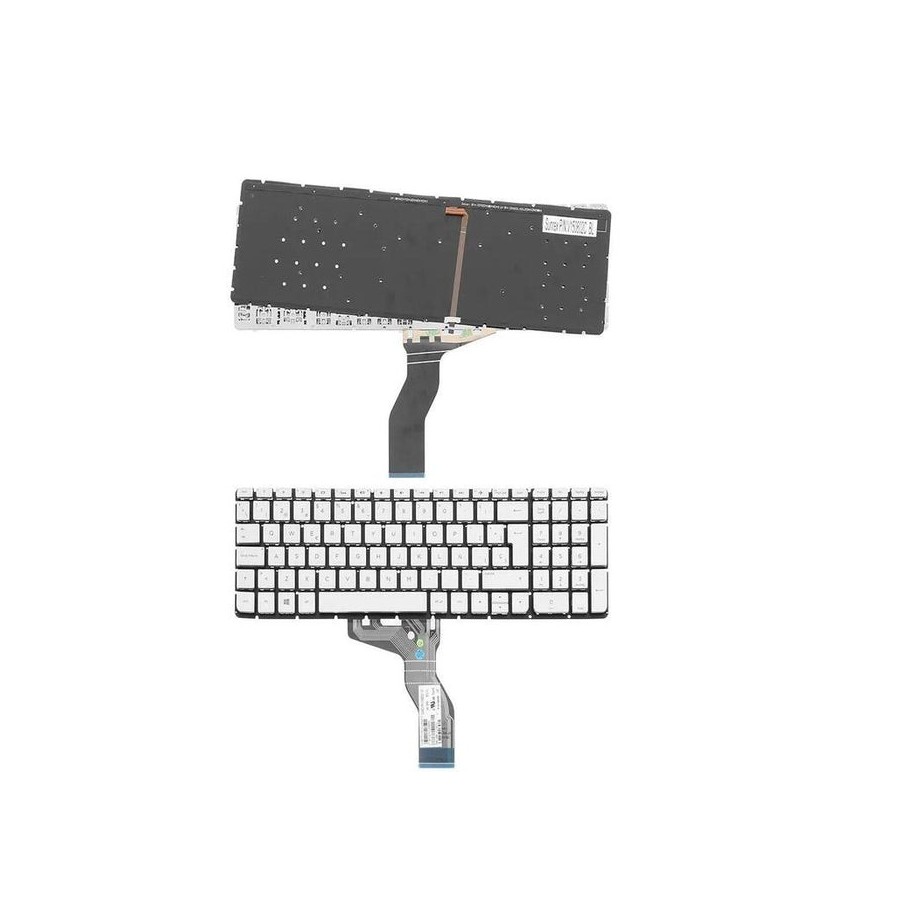 Teclado retroiluminado para portátil hp pavilion 15 ab plata