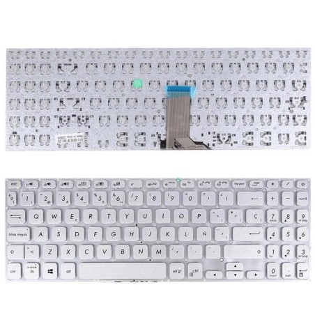 Teclado para portátil asus vivobook s530ua s530un s530fa s5300f s5300fn plata