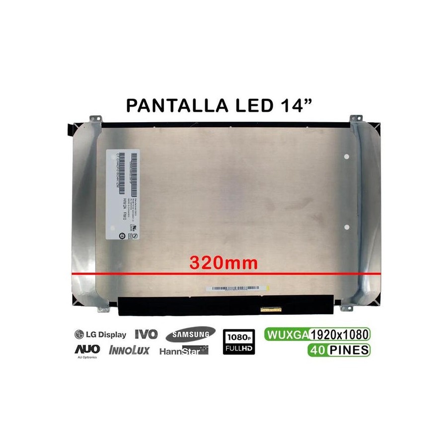 Pantalla led de 14" para portátil b140hak01.0