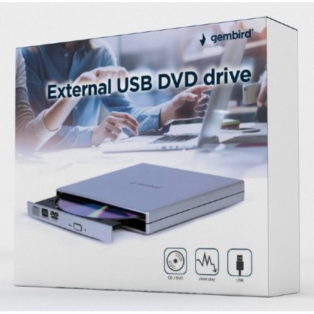 Unidad de dvd usb externa gembird plata