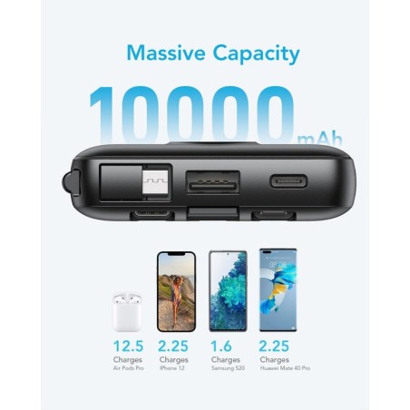 Cargador powerbank veger c10 10000mah vg-w1116 with cables built in