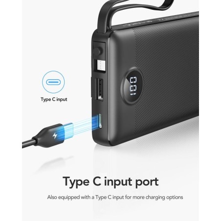 Cargador powerbank veger c10 10000mah vg-w1116 with cables built in