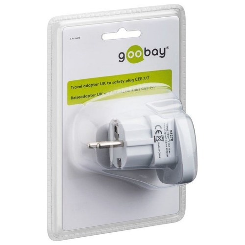 Techly 942709 adaptador de enchufe techly uk / eu 13a, uk / bs - cee 7/7 blanco