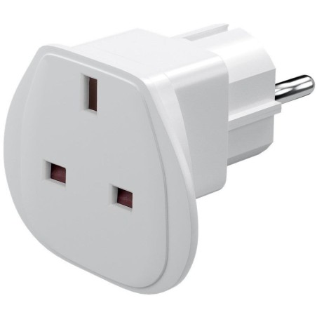 Techly 942709 adaptador de enchufe techly uk / eu 13a, uk / bs - cee 7/7 blanco