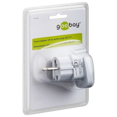 Techly 942709 adaptador de enchufe techly uk / eu 13a, uk / bs - cee 7/7 blanco