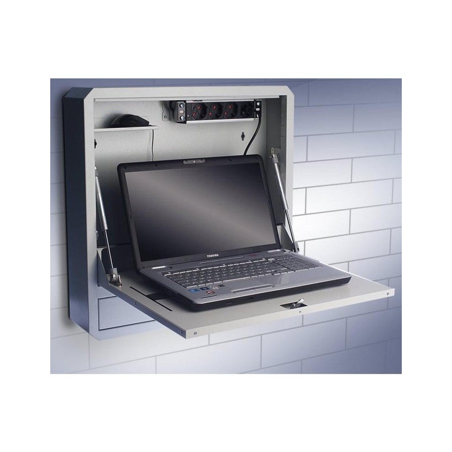 Techlypro 026845 techlypro armario de seguridad de montaje en pared para portátil con estante y cerradura