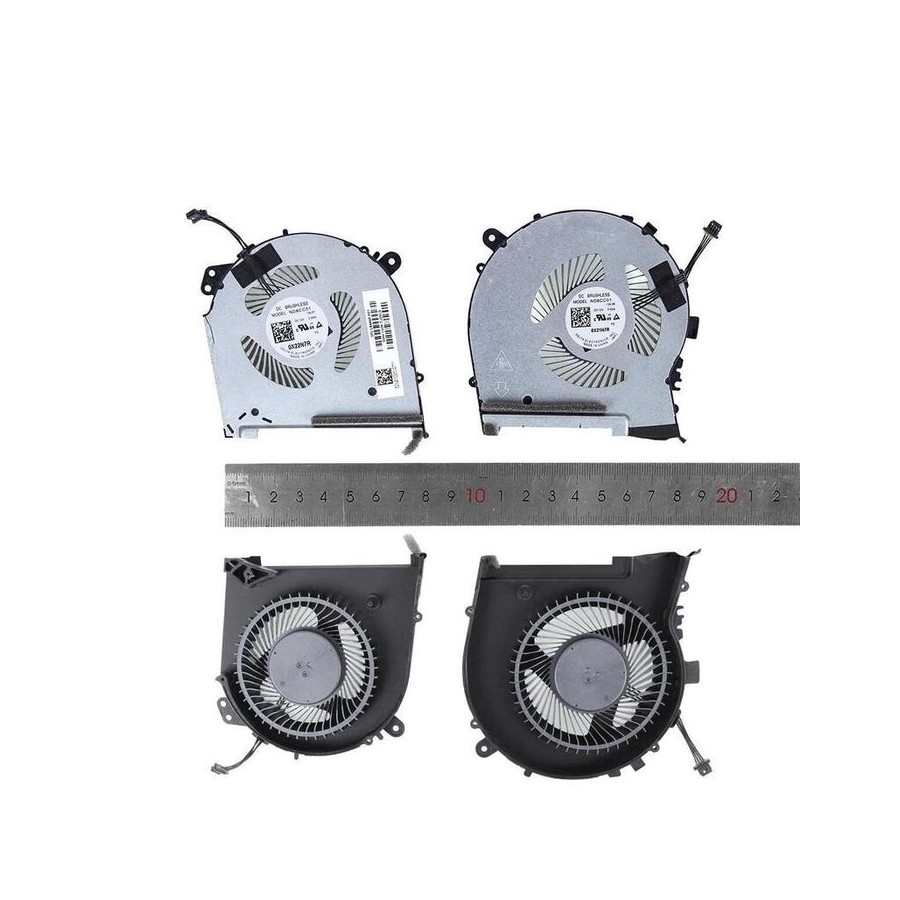 Ventiladores cpu + gpu para portátil hp 15 dh tpn c143