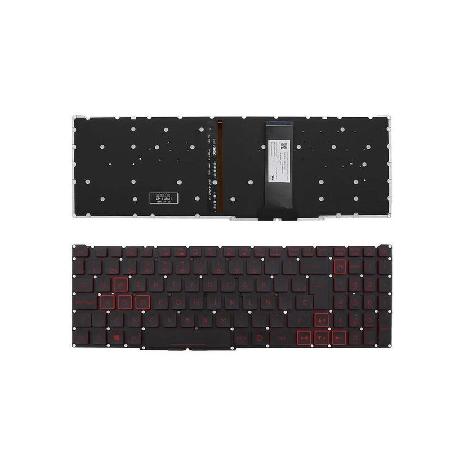 Teclado retroiluminado para portátil acer nitro 4 an515 54 an515 43 an517 51 an715 51 negro