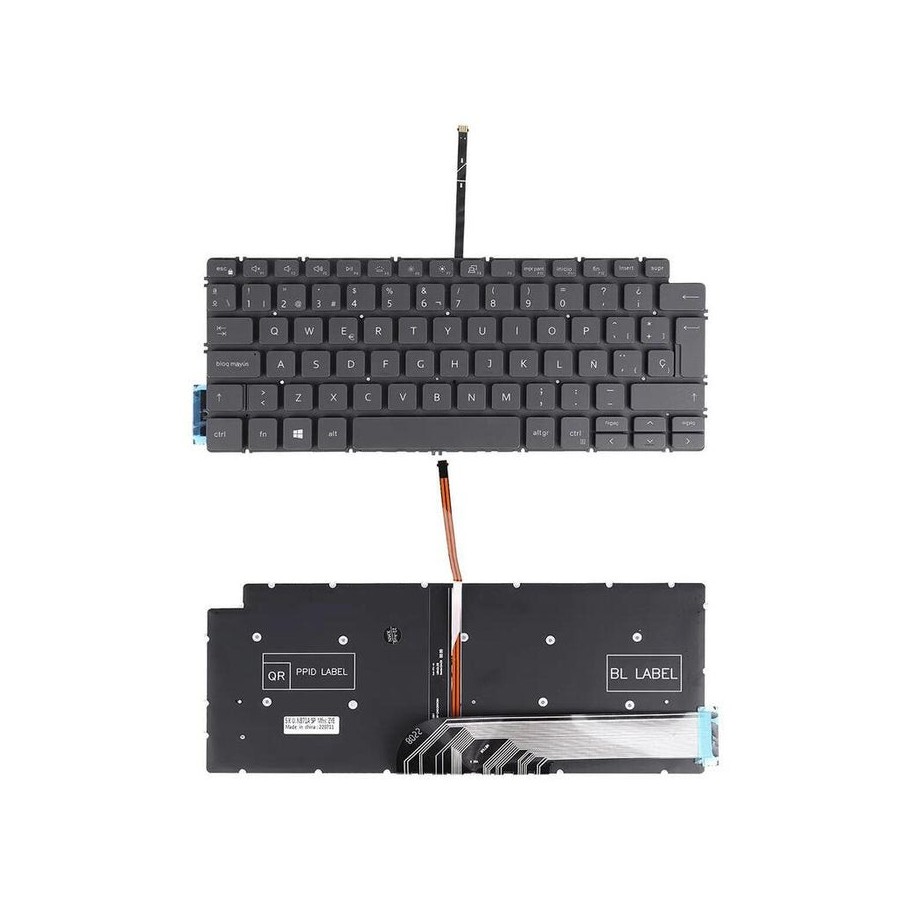 Teclado retroiluminado para portátil dell inspiron 13 5390 13 5391 13 7391 14 5493 14 5498 14 7490 14 7491 gris