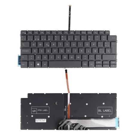 Teclado retroiluminado para portátil dell inspiron 13 5390 13 5391 13 7391 14 5493 14 5498 14 7490 14 7491 gris