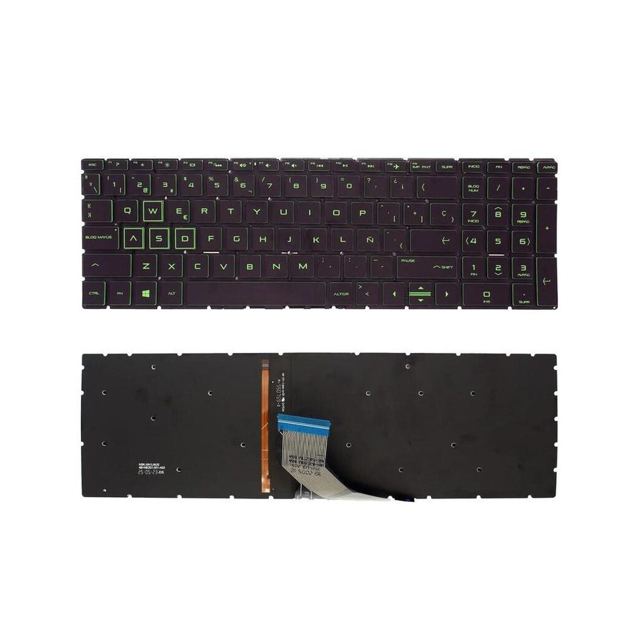 Teclado retroiluminado para portátil hp pavilion gaming 15 cx negro intro pequeño
