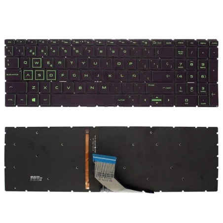 Teclado retroiluminado para portátil hp pavilion gaming 15 cx negro intro pequeño