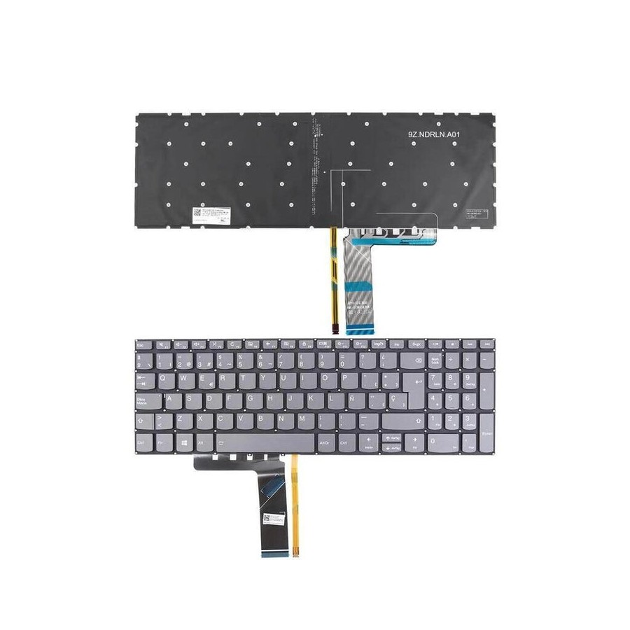 Teclado retroiluminado para portátil lenovo ideapad 720s 15isk 720s 15ikb v330 15ikb v330 15isk gris