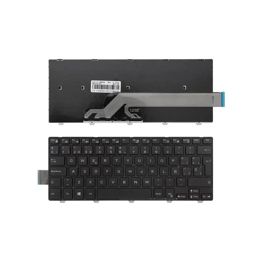 Teclado para portátil dell inspiron 14 3000 5447 5442 5445 7447 series negro