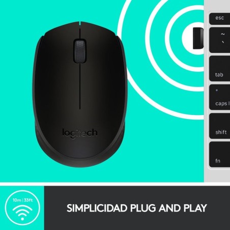 Logitech m171 ratón inalámbrico negro 910-004424