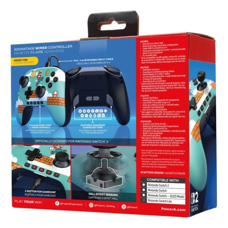 Powera advantage multicolor usb gamepad analógico/digital nintendo switch 2