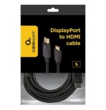 Gembird cable displayport a hdmi 5m negro