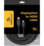 Gembird cable displayport a hdmi 10m negro