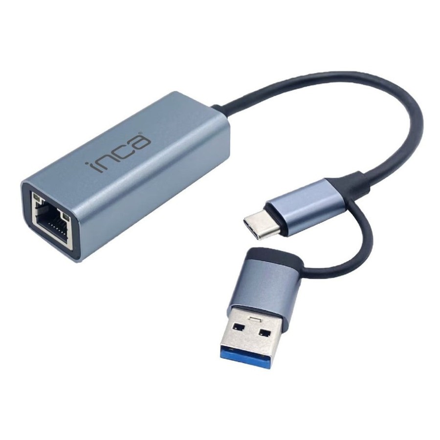 Inca adaptador iutp-01tx ethernet  usb und typ c anschluss