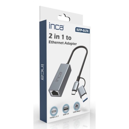 Inca adaptador iutp-01tx ethernet  usb und typ c anschluss