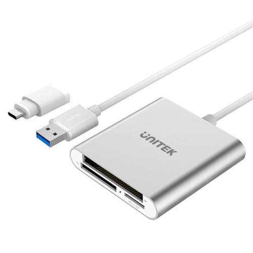 Lector de tarjetas externo unitek y-9313d plata usb 3.2 gen 1 (3.1 gen 1) type-a