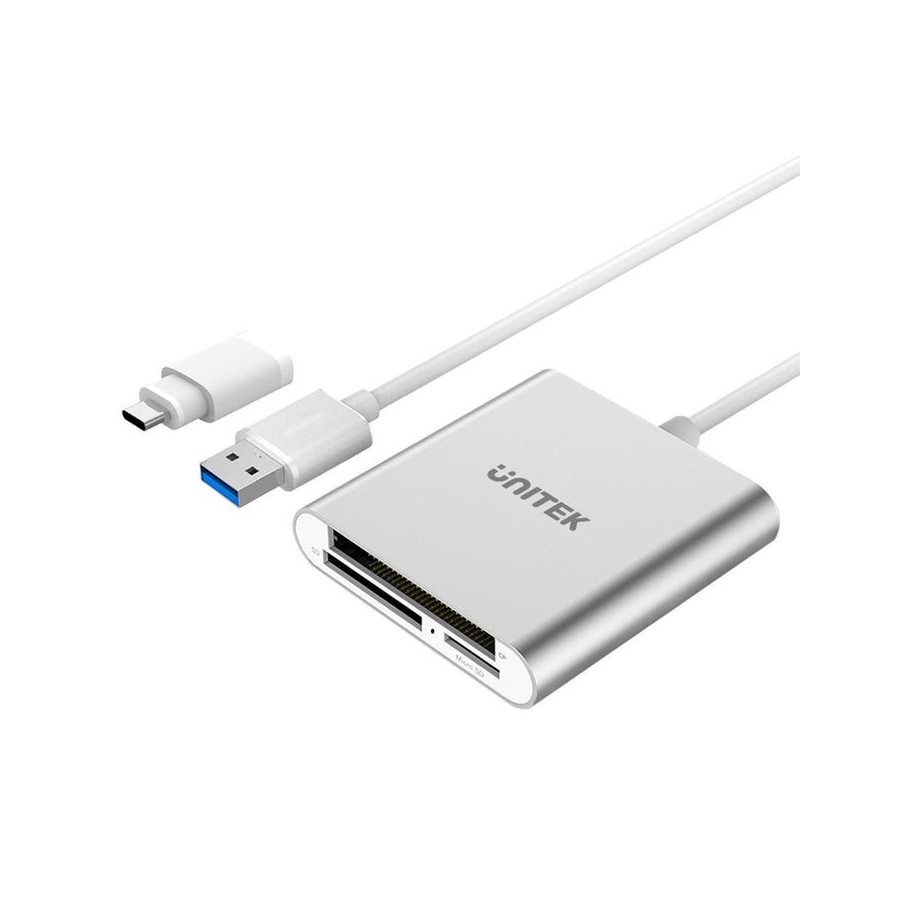 Lector de tarjetas externo unitek y-9313d plata usb 3.2 gen 1 (3.1 gen 1) type-a