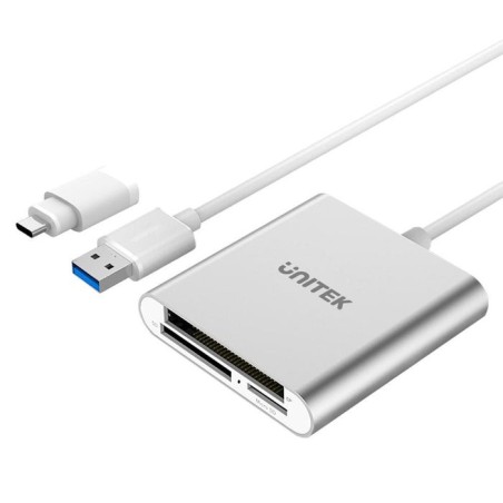 Lector de tarjetas externo unitek y-9313d plata usb 3.2 gen 1 (3.1 gen 1) type-a
